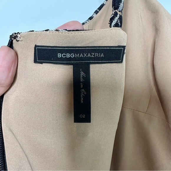 BCBGMAXAZRIA Alese Midi Dress in Black Silver - Picture 8 of 9